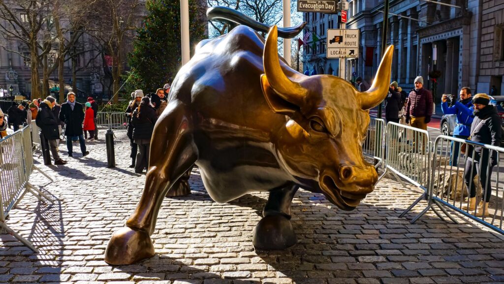 The bronze bull in New York City