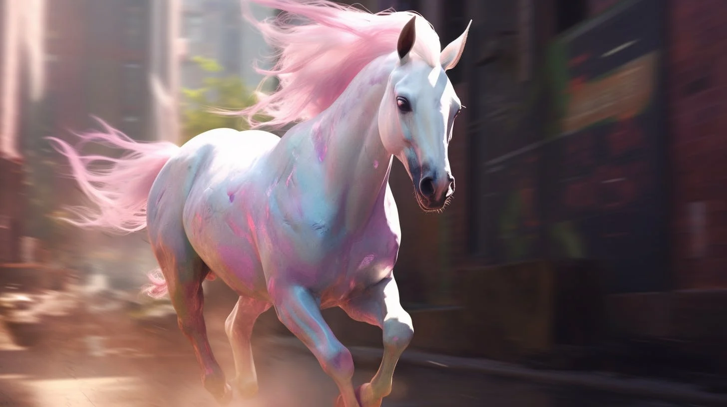 Pink Horse running.