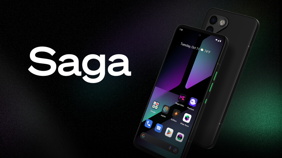 The new Solana cellphone, Saga.