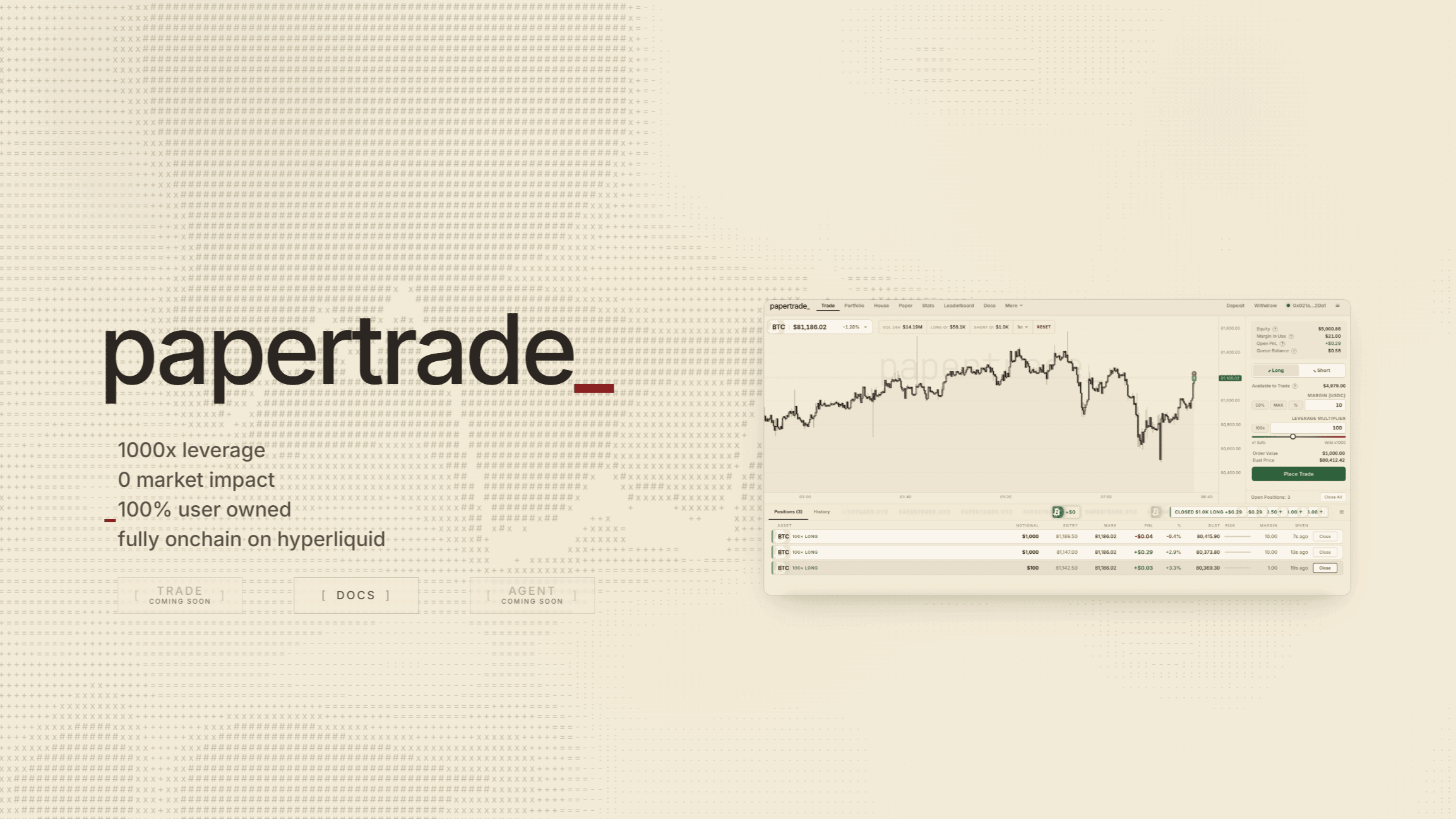 Paper trade screenshot